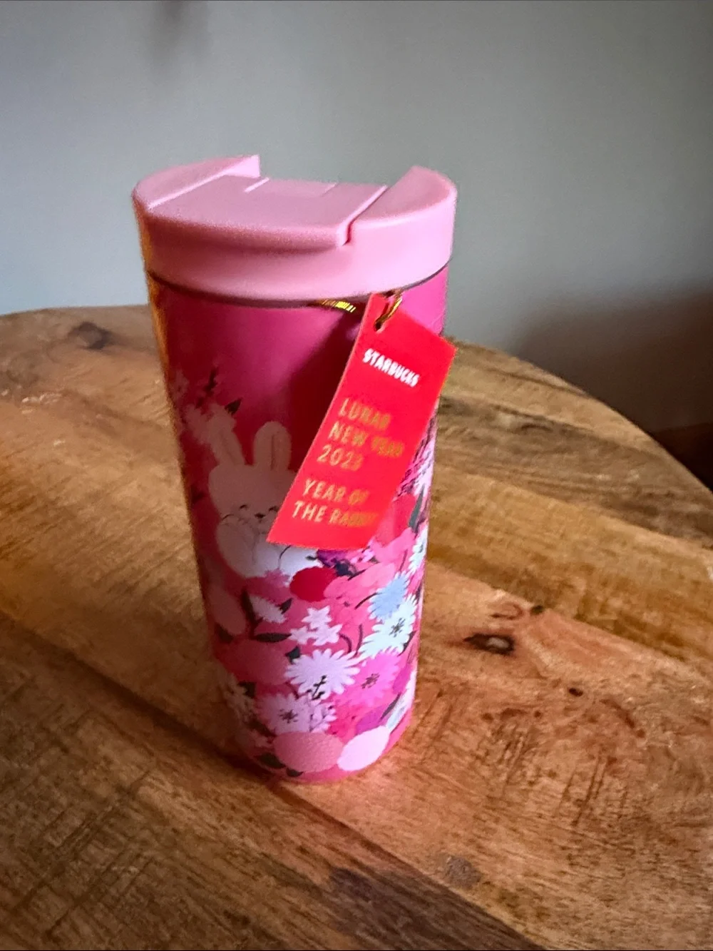 NWT Starbucks Pink Lunar New Year Rabbit 12 oz Vacuum Insulated Tumbler